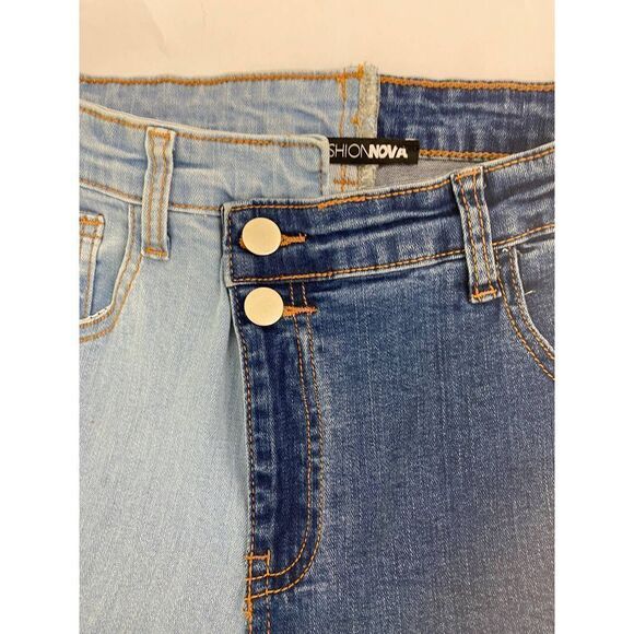 Fashion Nova Day Night Skinny Jeans Two Toned - Size 5 Juniors - Picture 8 of 11